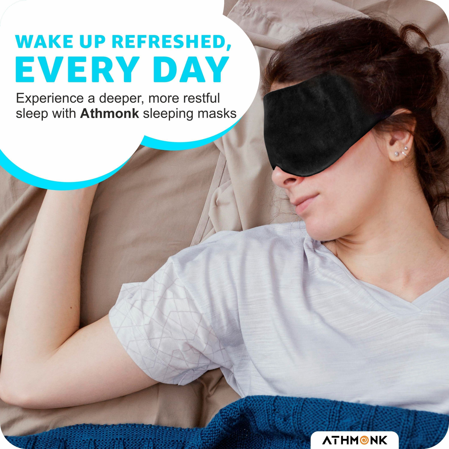 Image of Athmonk Extra-Wide Eye Mask For Sleeping With Velcro Strap Eye Shade