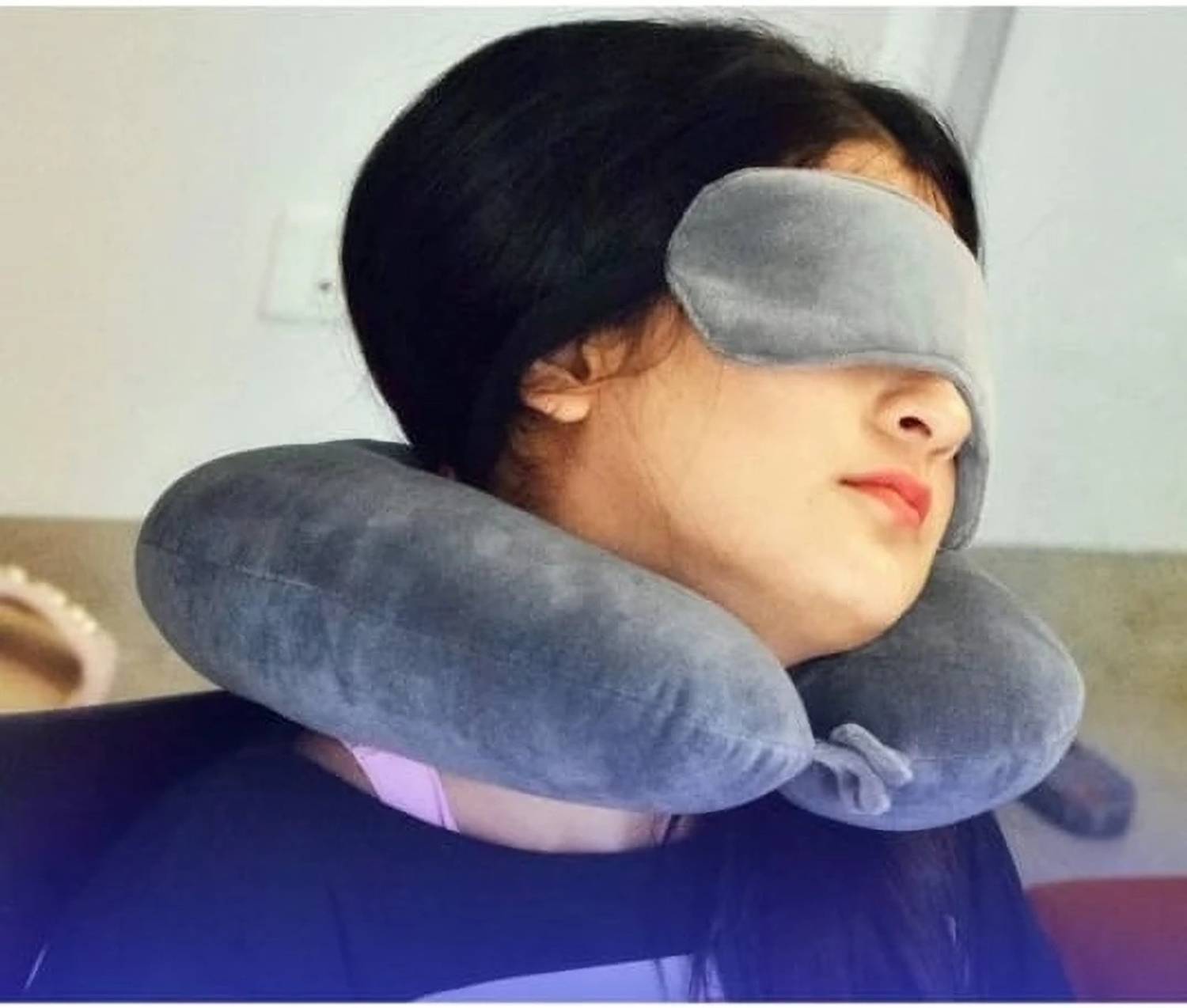 tyagicollections U Shape Travel Neck Pillow & Eye Shade - Image 2