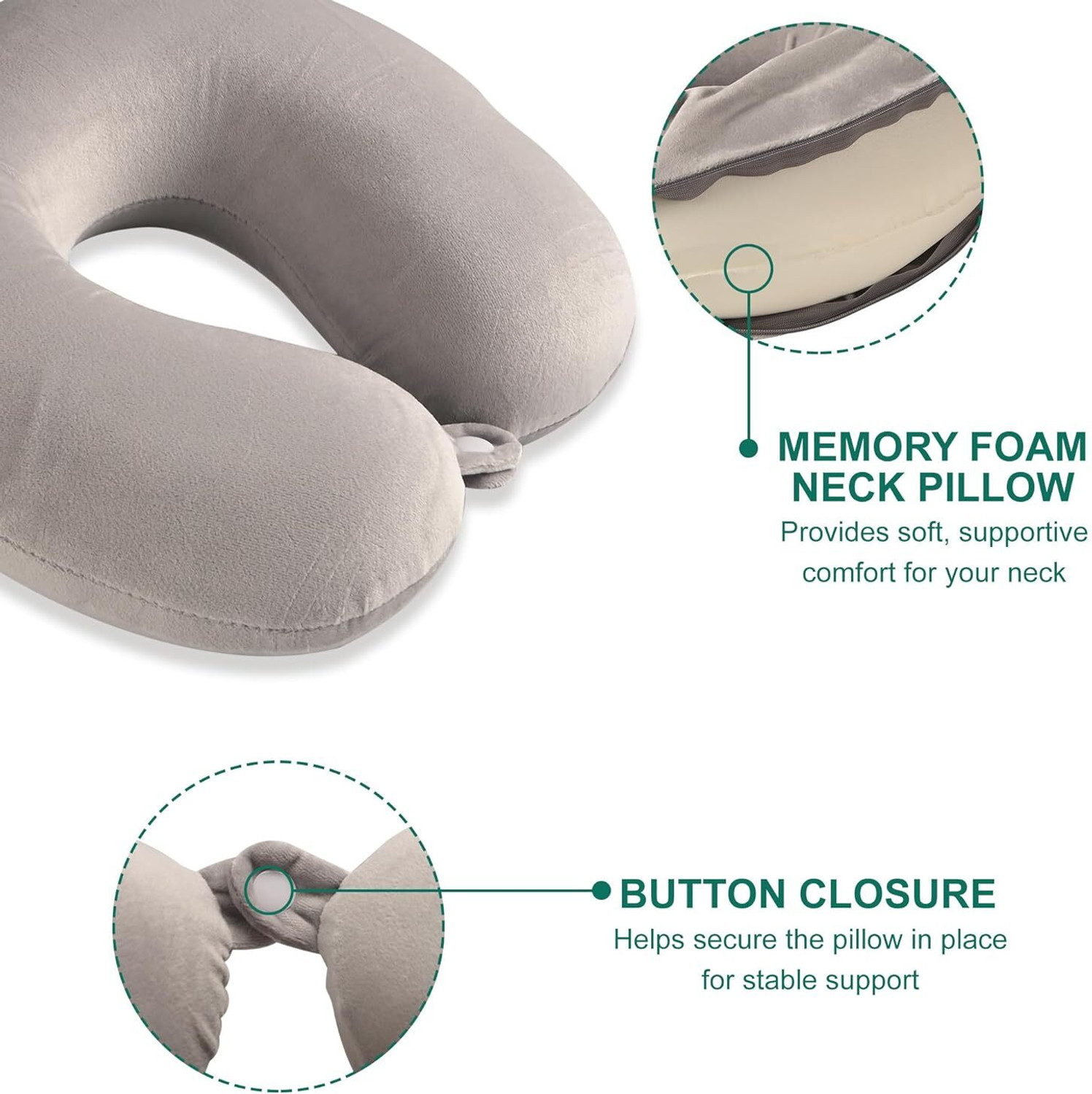 Image of Click2Store Neck Pillow Eye Mask Combo Airplane Travel Pillow with Sleeping Eyemask Neck Pillow & Eye Shade