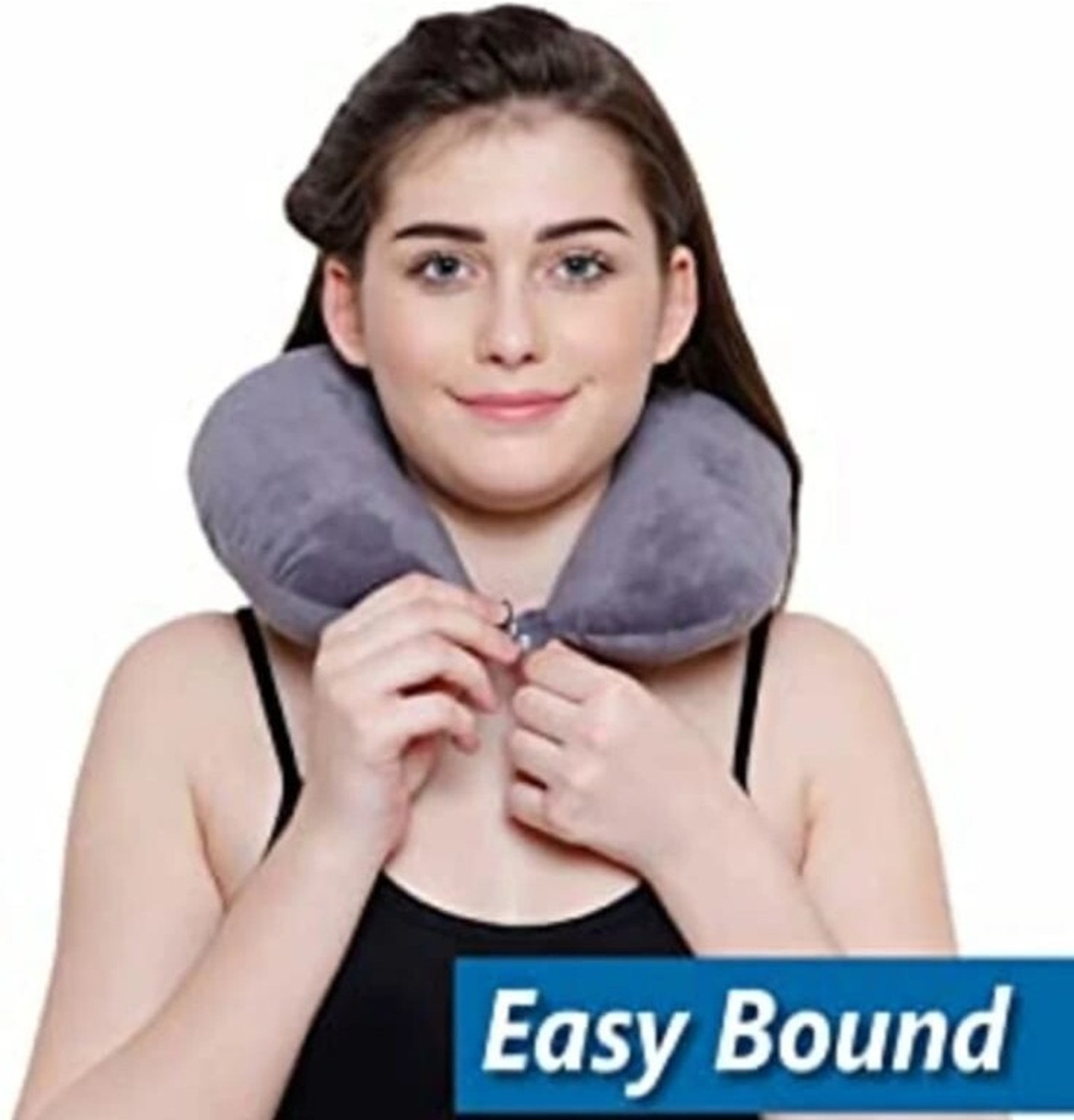 Image of o&t U-Shape Black Neck Pillow travelling headrest Neck Pillow & Eye Shade Neck Pillow & Eye Shade