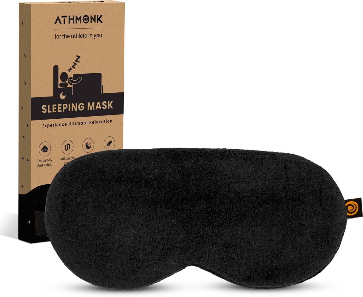 Athmonk Extra-Wide Eye Mask For Sleeping For Men & Women With Velcro Strap Eye Shade