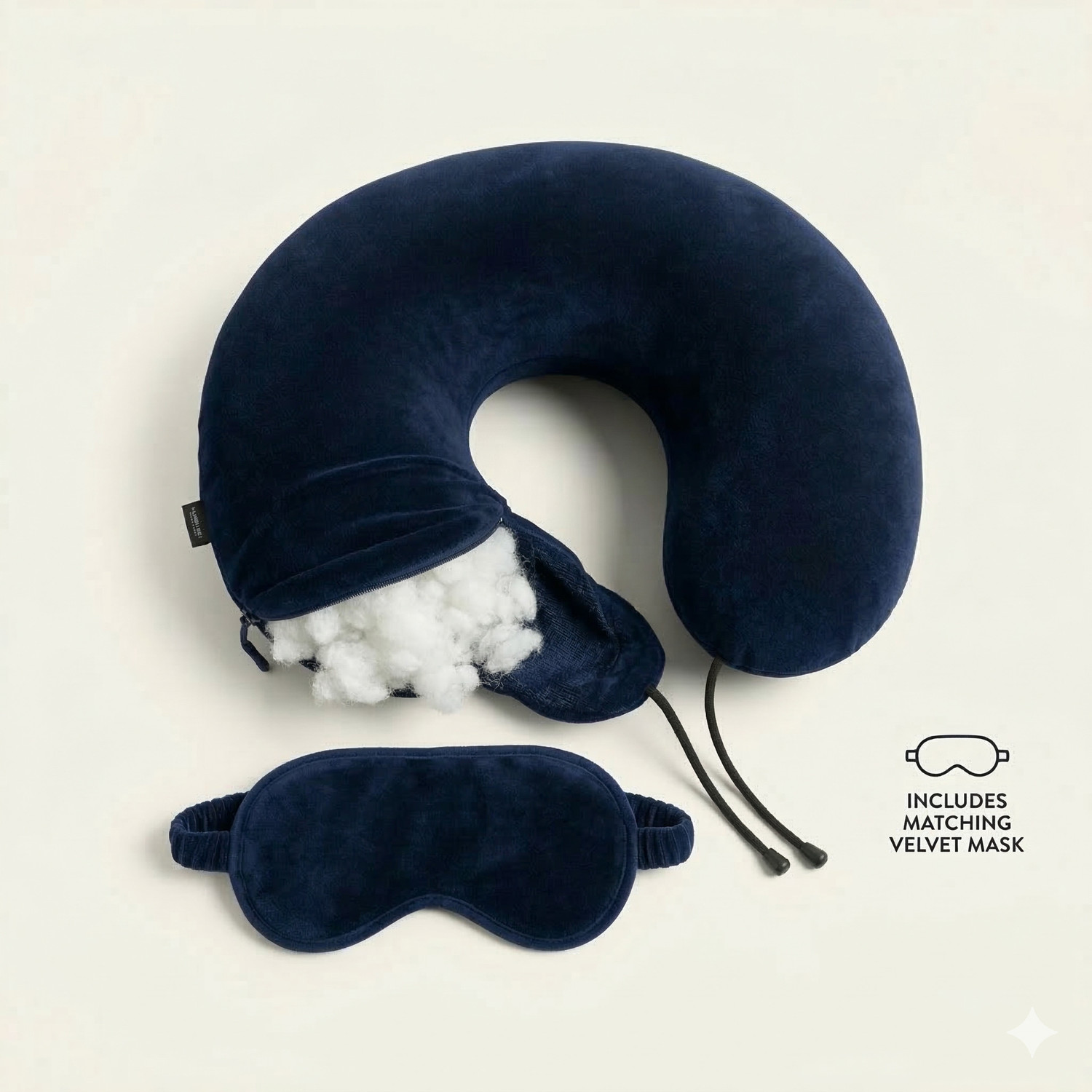 Image of softvibes creations Dark Blue Travel Neck Pillow with Eye Mask, U Shape Pillow(dark blue) Neck Pillow & Eye Shade