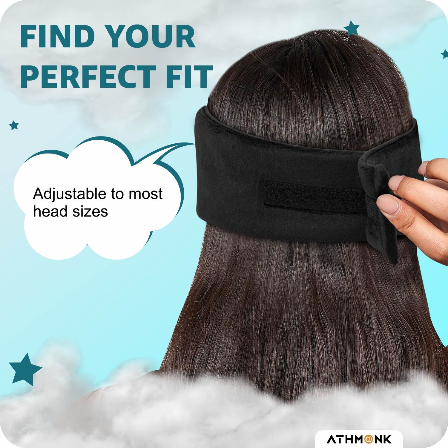 Image of Athmonk Extra-Wide Eye Mask For Sleeping With Velcro Strap Eye Shade