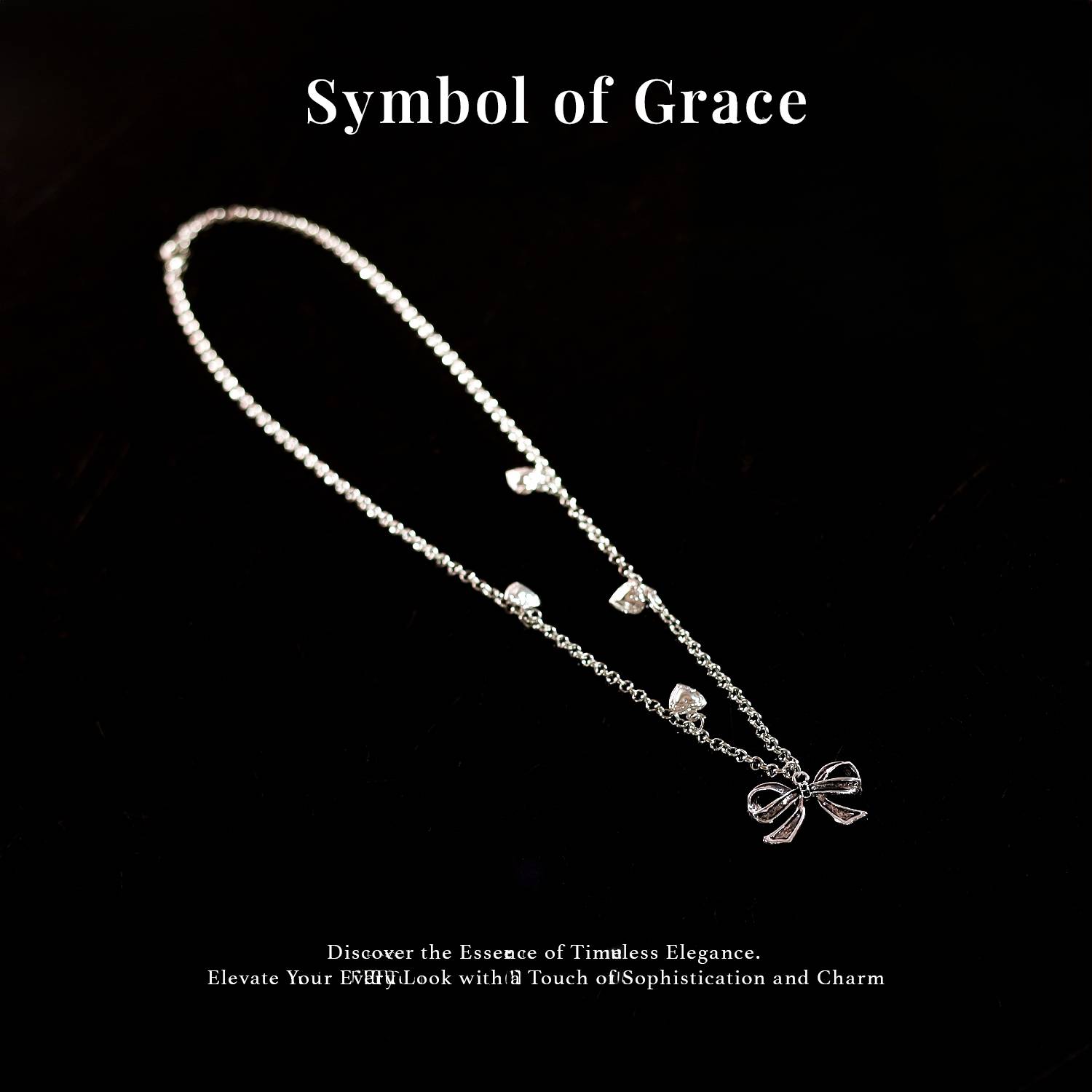 Anna Stella Chain Necklace for Women-Girls Modern Design Special Gift Jewelry, Everyday Wear Silver Plated Alloy Necklace