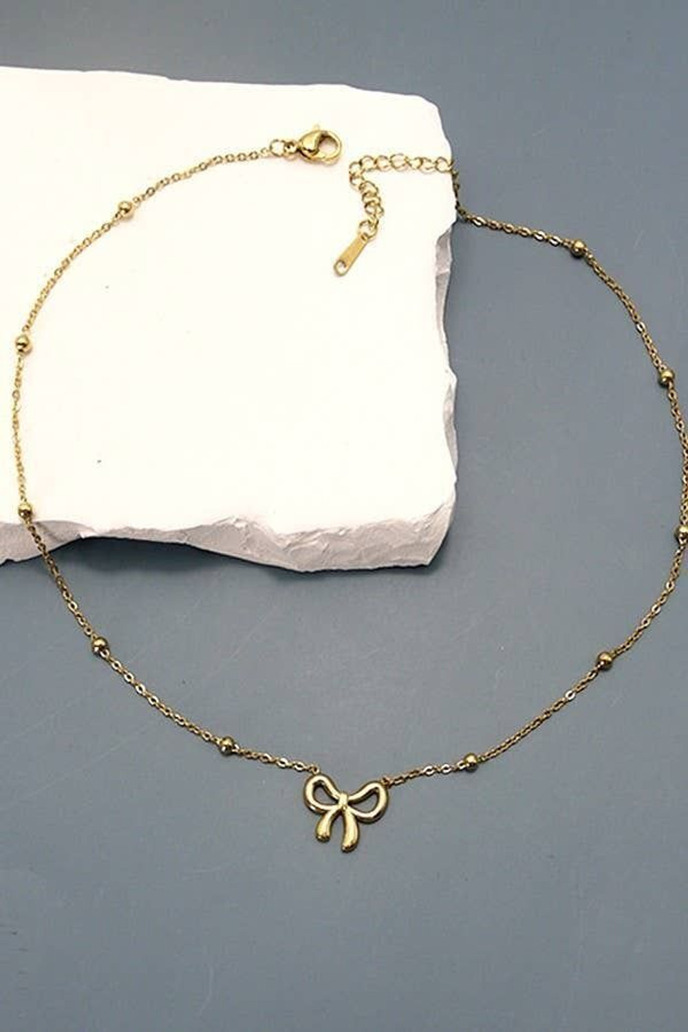 Image of Gleve Gleve Stainless Steel Angle Wing Crystal Gold-plated Plated Brass Chain