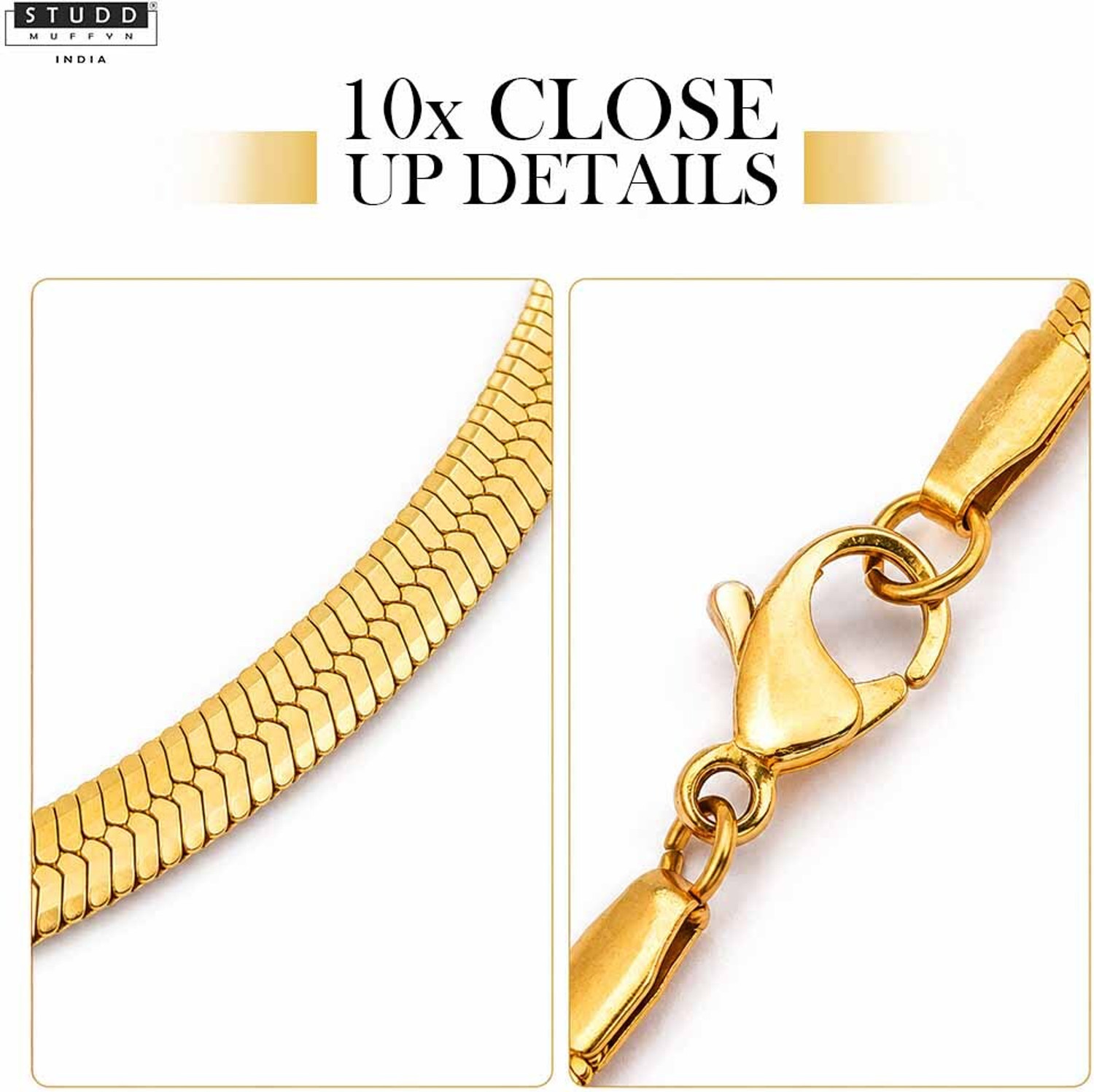 Image of Studd Muffyn VELORE Snake Chain - 18K Gold Tone Plated Gold-plated Plated Metal Chain
