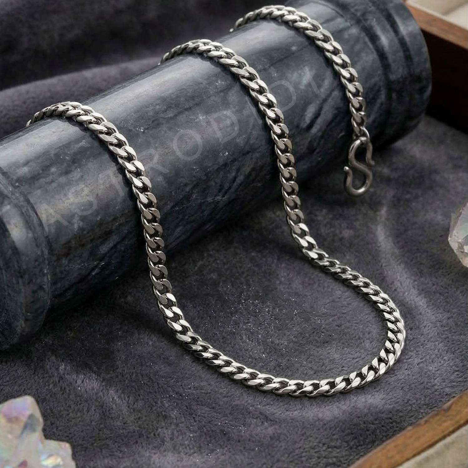 Astrodidi Silver Plated Stylish Trendy Hip Hop Link Modern Fashion Neck Curb Chain Silver Plated Silver Chain