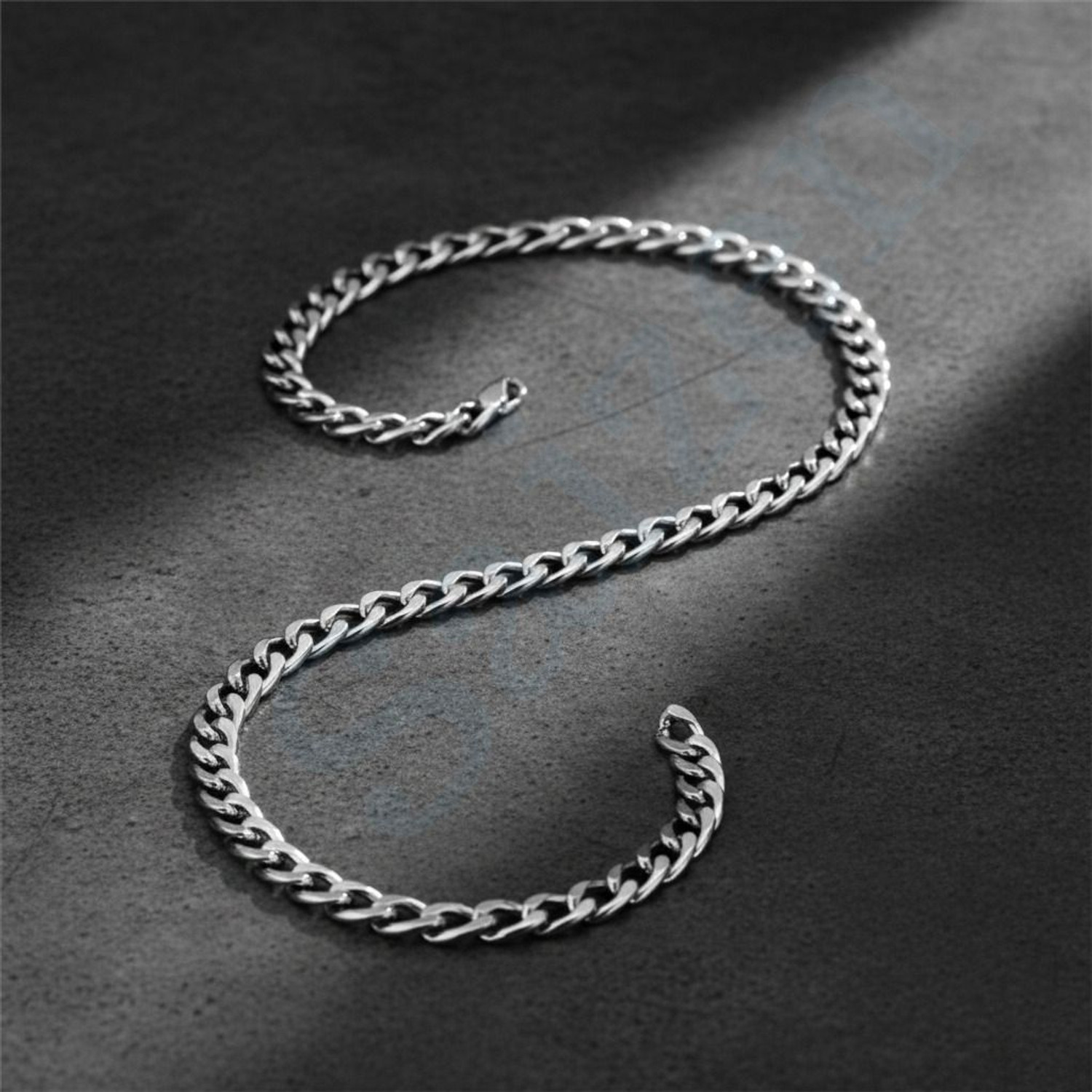 Image of Saizen Silver Plated Classic Link 24 Inch Chain Necklace for Men and Boys Sterling Silver Plated Stainless Steel Chain