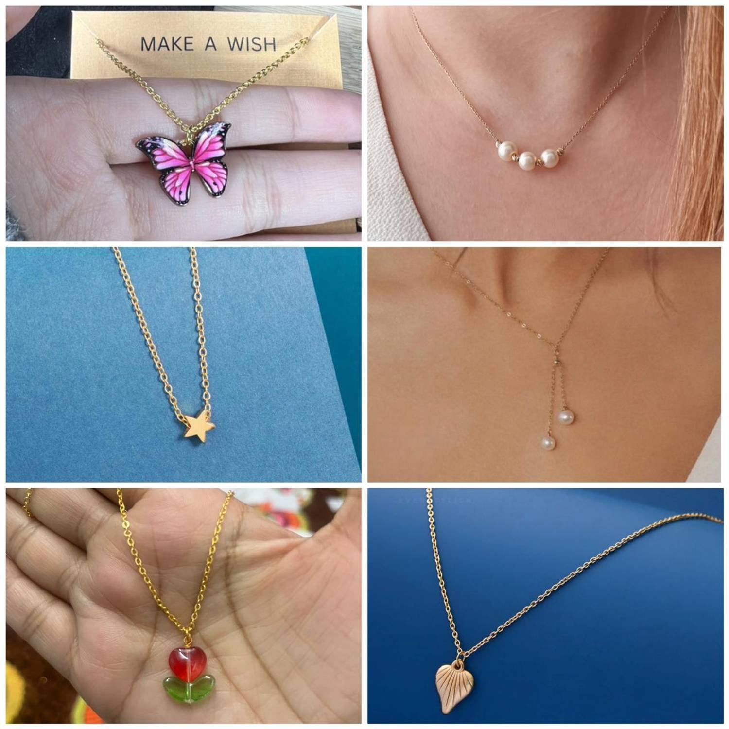 Aviman Creations Pearl and rose necklace chain set Pearl Gold-plated Plated Brass Chain Set