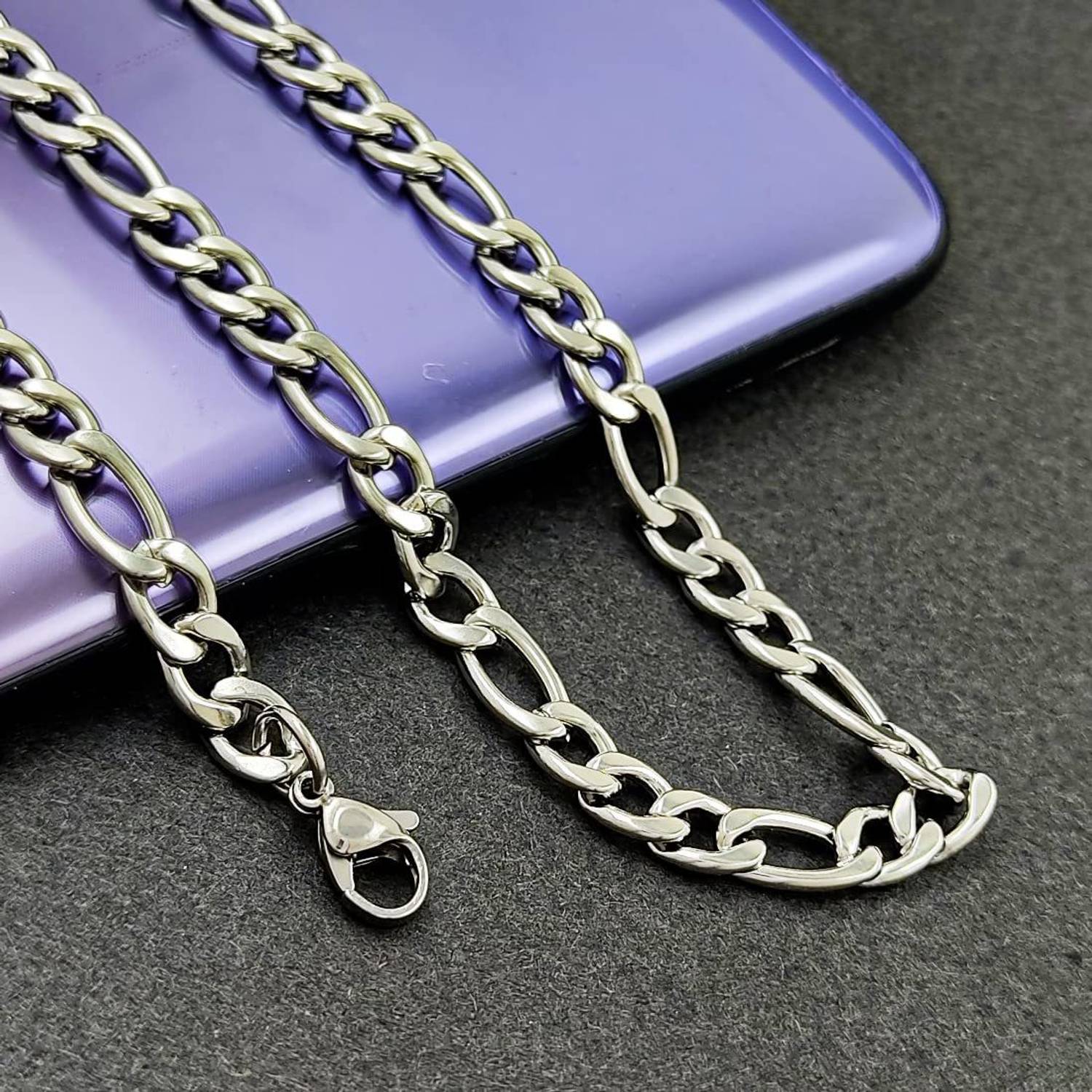 SILVERSHOPE Men's Silver Plated Chain style Necklaces for