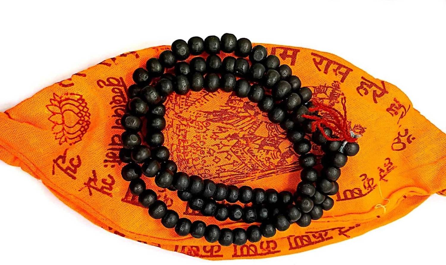 APNA KANHA Spiritual Karungali Mala With Gomukhi Bag for Mantra Jaap and Wearing Wood Necklace