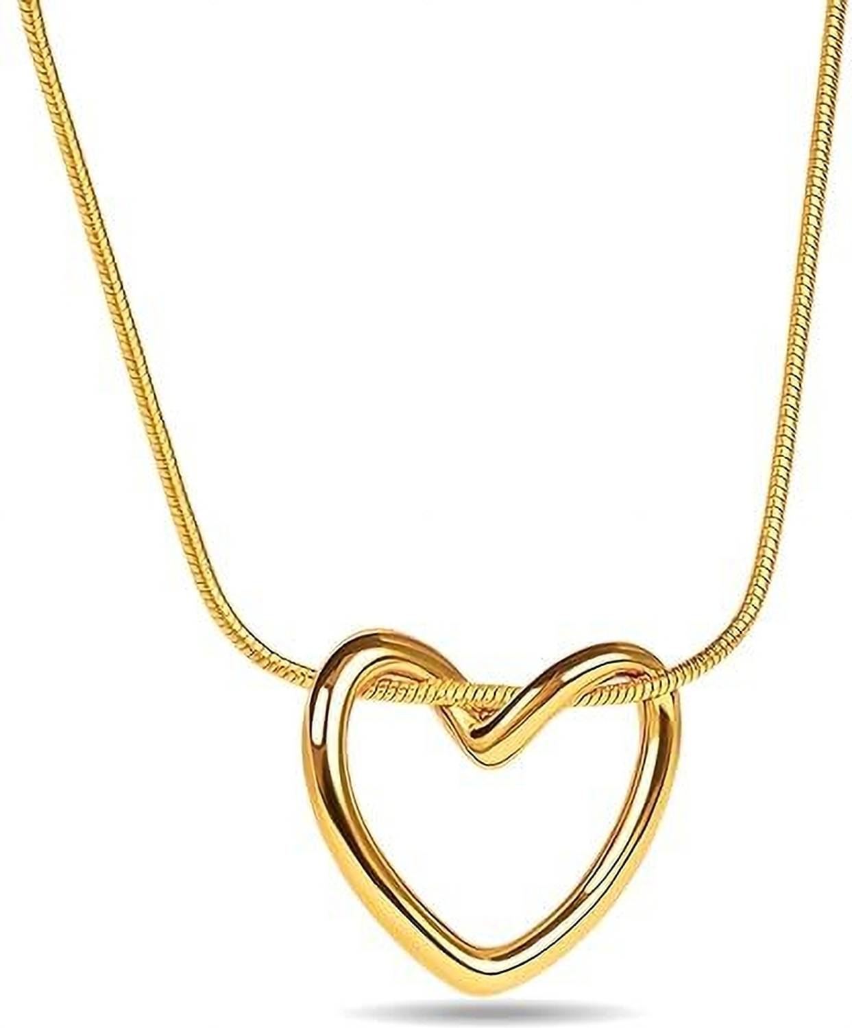 BHAVIKADECOR Heart Pendant Necklace Gold - Image 1
