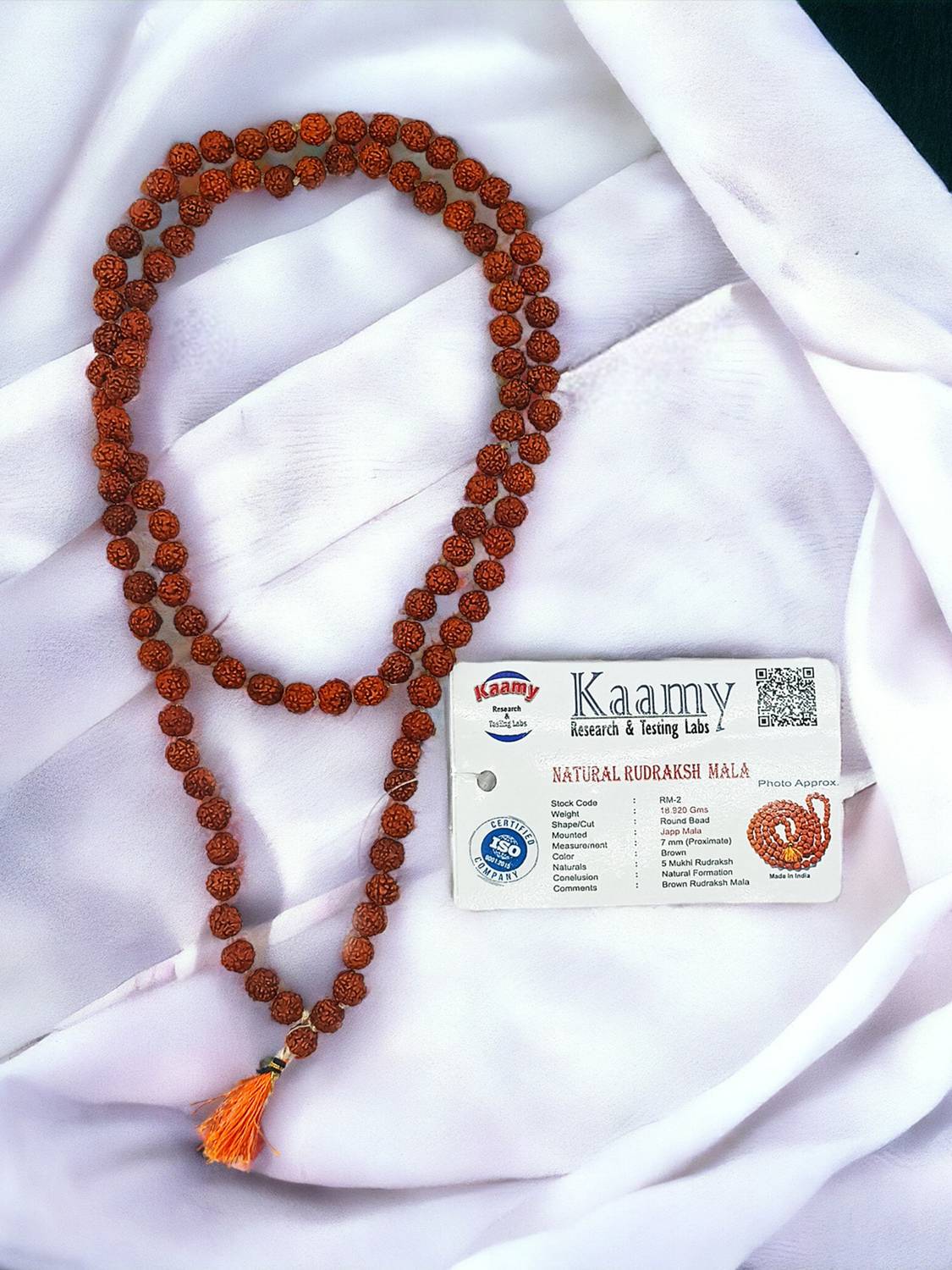BRAJSTORE 100% Original Tested 5 MUKHI RUDRAKSHA JAAP MALA-108 Wood Chain