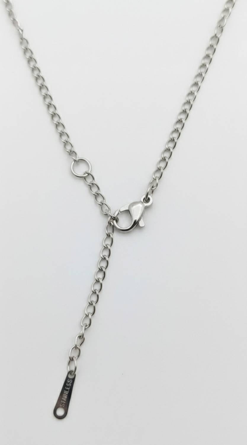Lurenza Minimal Dolphin Silver Charm Necklace - Image 4