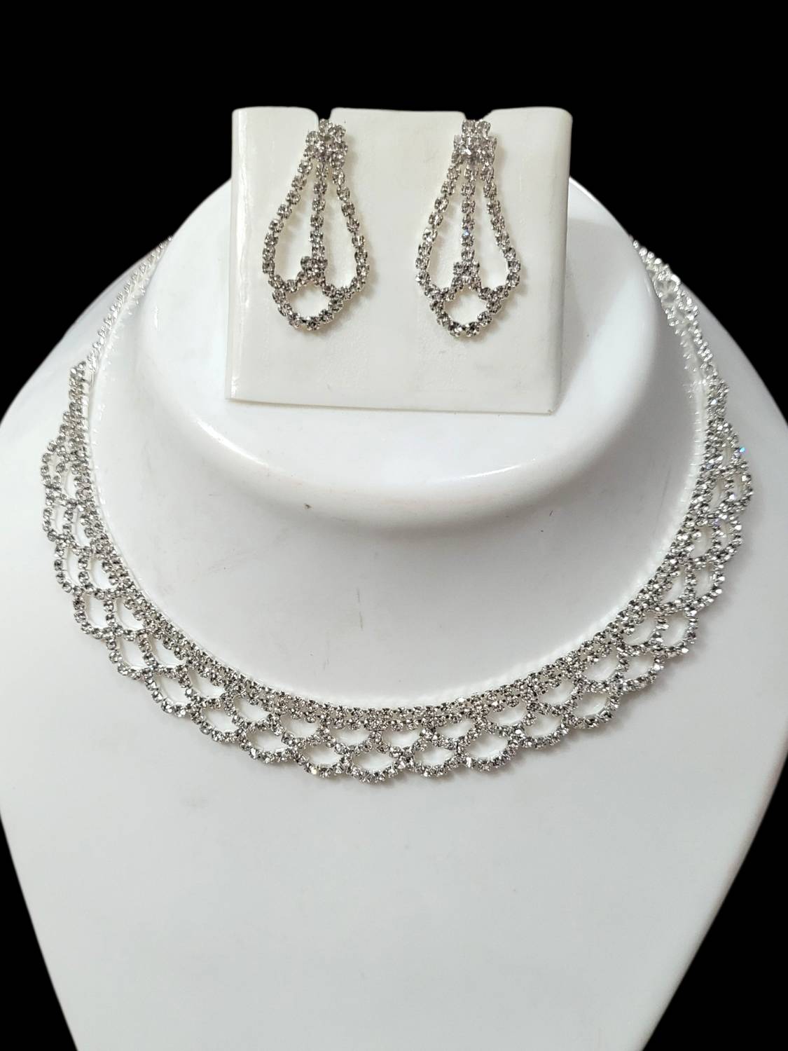 ALIZ FASHION Cubic Zirconia Silver Plated Silver, Oxidised Silver, Sterling Silver Necklace