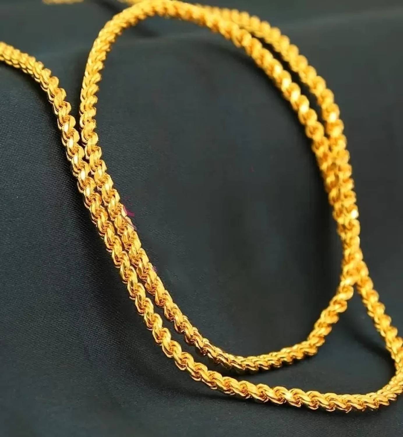BHASHIMI 1 gram High Quality Indian Polished “20” Inches Gold Chain for Men and boy Gold-plated Plated Copper Chain