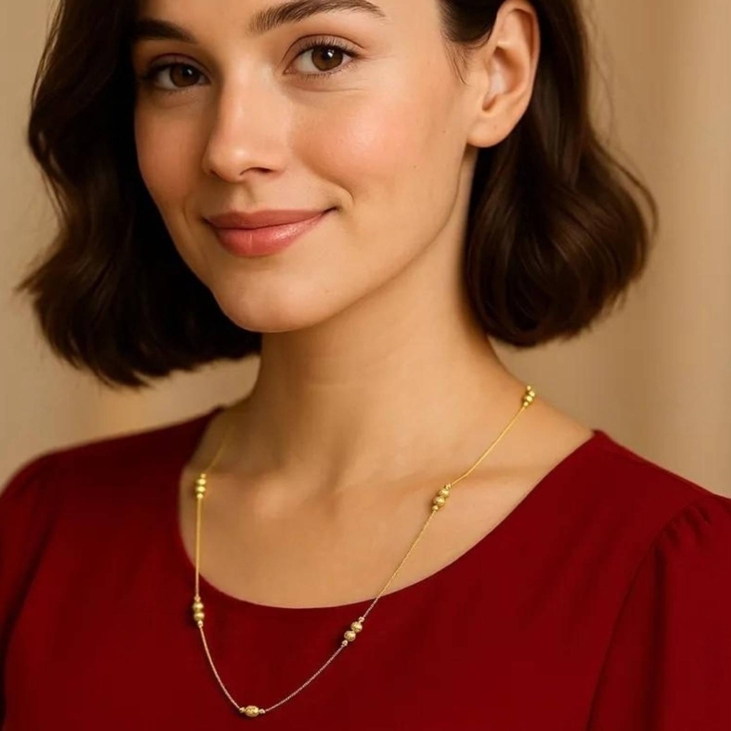AanyaCentric 22inches Long Trendy Fancy Latest Design Neck Chain Women Gold-plated Plated Brass Chain