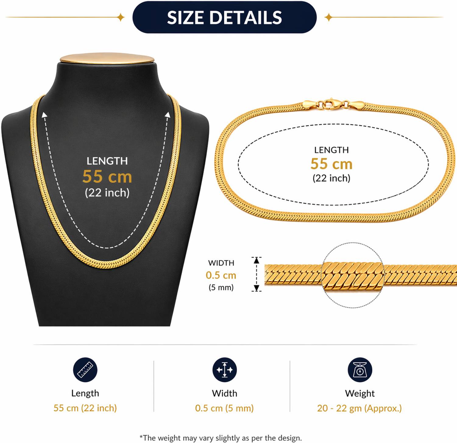 Kp collection Elegant Gold Snake Chain - Image 4