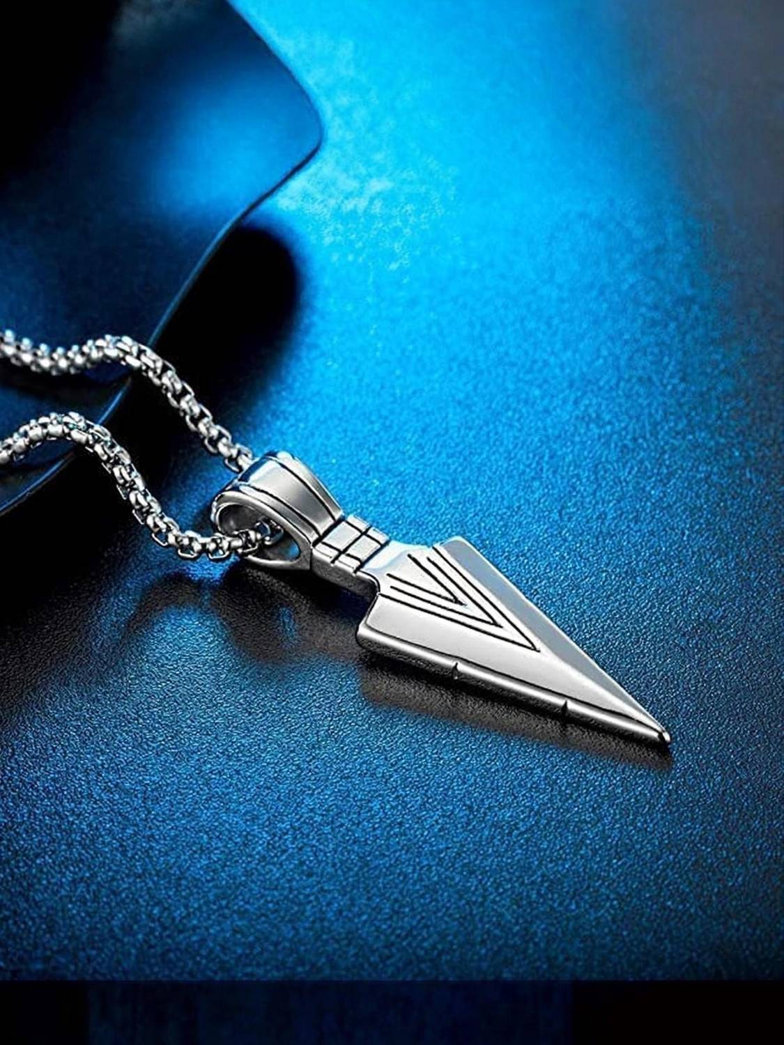 ADF Silver Plated Stainless Steel Long Chain Necklace - Image 1