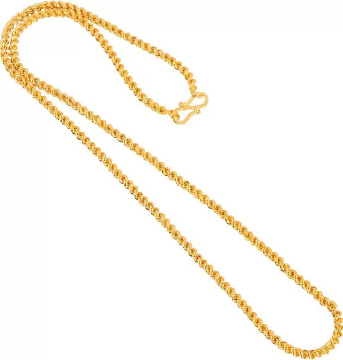 Royal Covering Premium Quality (Thaali//Maangalyam/Murukku) 24" Inch, Thick-5mm, 1Gram Gold-plated Plated Brass, Copper Chain