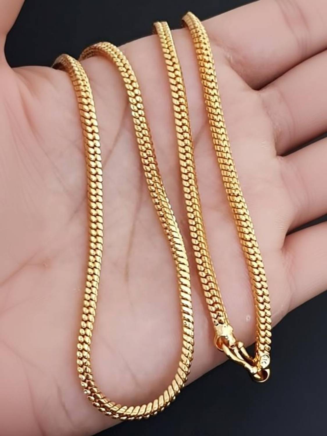 CAMIISAHO 1 gram Stylish Heavy Golden Neck Men Chain “20” Inches Gold-plated Chain Gold-plated Plated Copper Chain