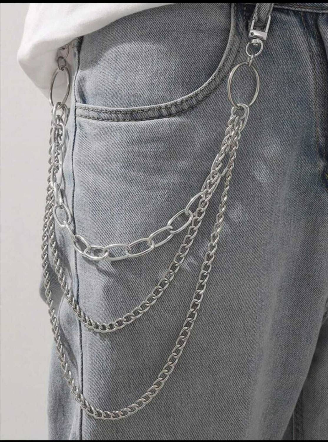 Delvix Versatile Waist Chain Jeans - Image 1