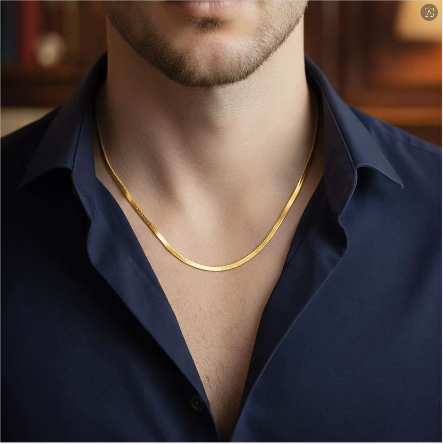 Image of AASTHAS COLLECTIONS Gold Plated Snake Chain for Men and Boys, Stainless Steel Chain