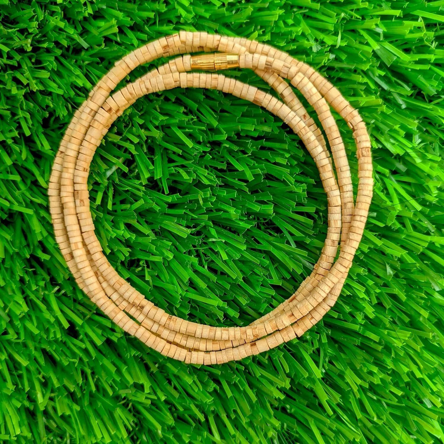 Image of RADHEY Original Tulsi Kanthi Mala, Two Round, from Vrindavan,(pack of 1) Wood Chain