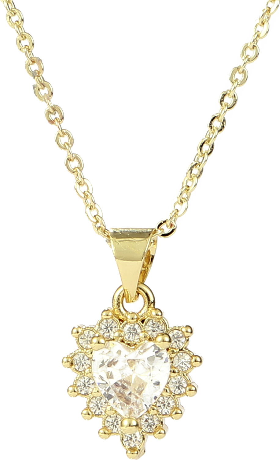 Image of Salty Diamond Love Drop Necklace for Women & Girls Neck Chain Jewellery Accessories Copper Necklace