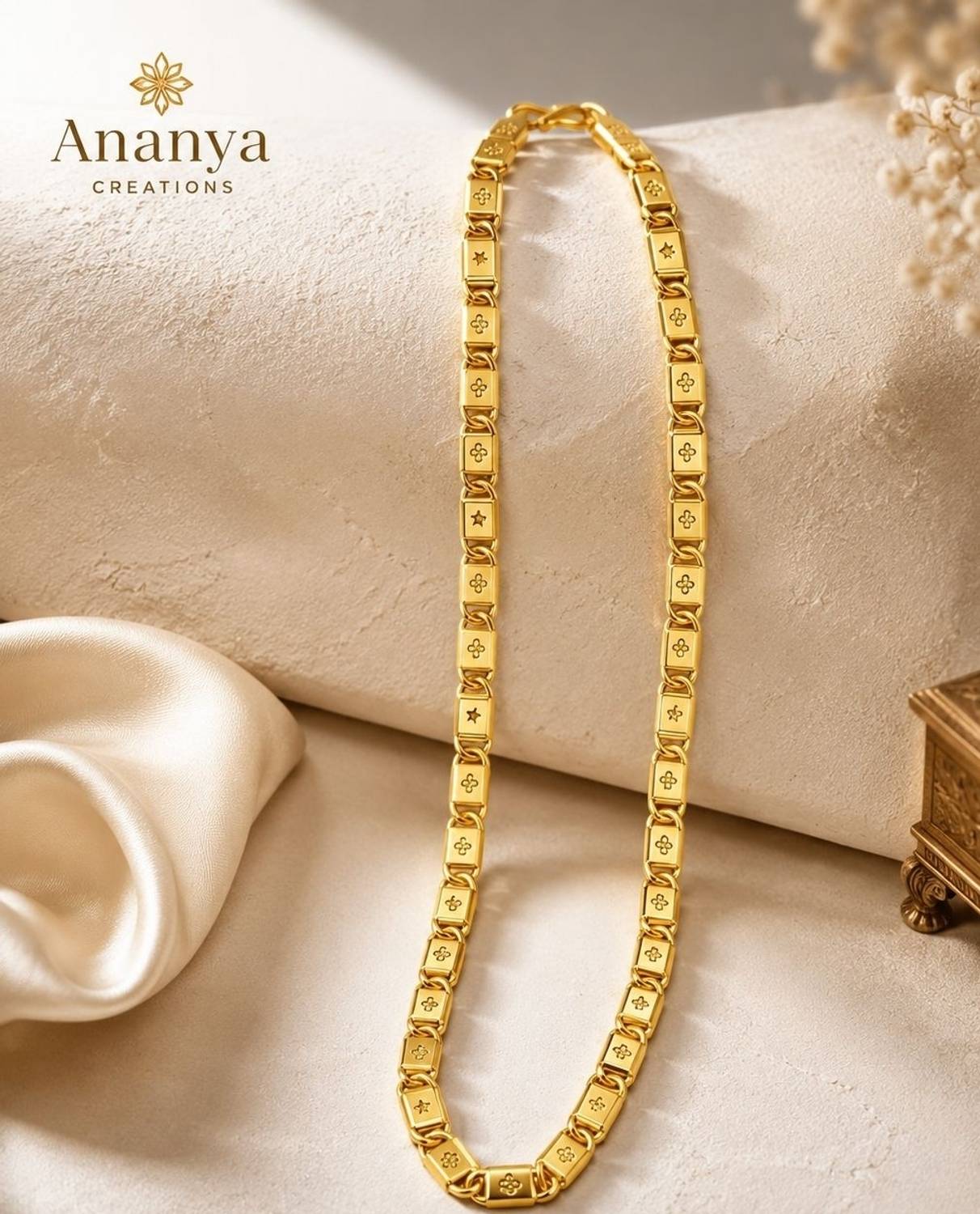 ANANYA CREATIONS Ananya creations New design Nababi siza 20 inch Gold-plated Plated Metal Chain