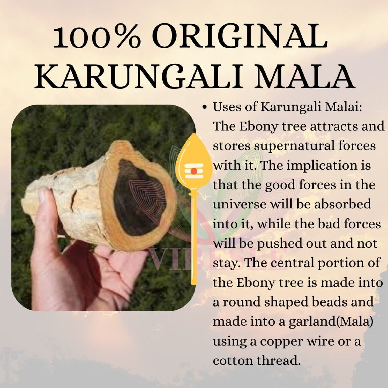 Image of BHM Collection Original Karungali Malai | Black Ebony Beads Mala Wood Chain