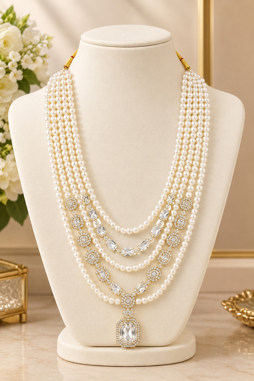Image of New world choice Men's Sherwani Mala for Groom|Traditional Groom Jewellery for Wedding,Engagement Metal, Plastic, Alloy Necklace