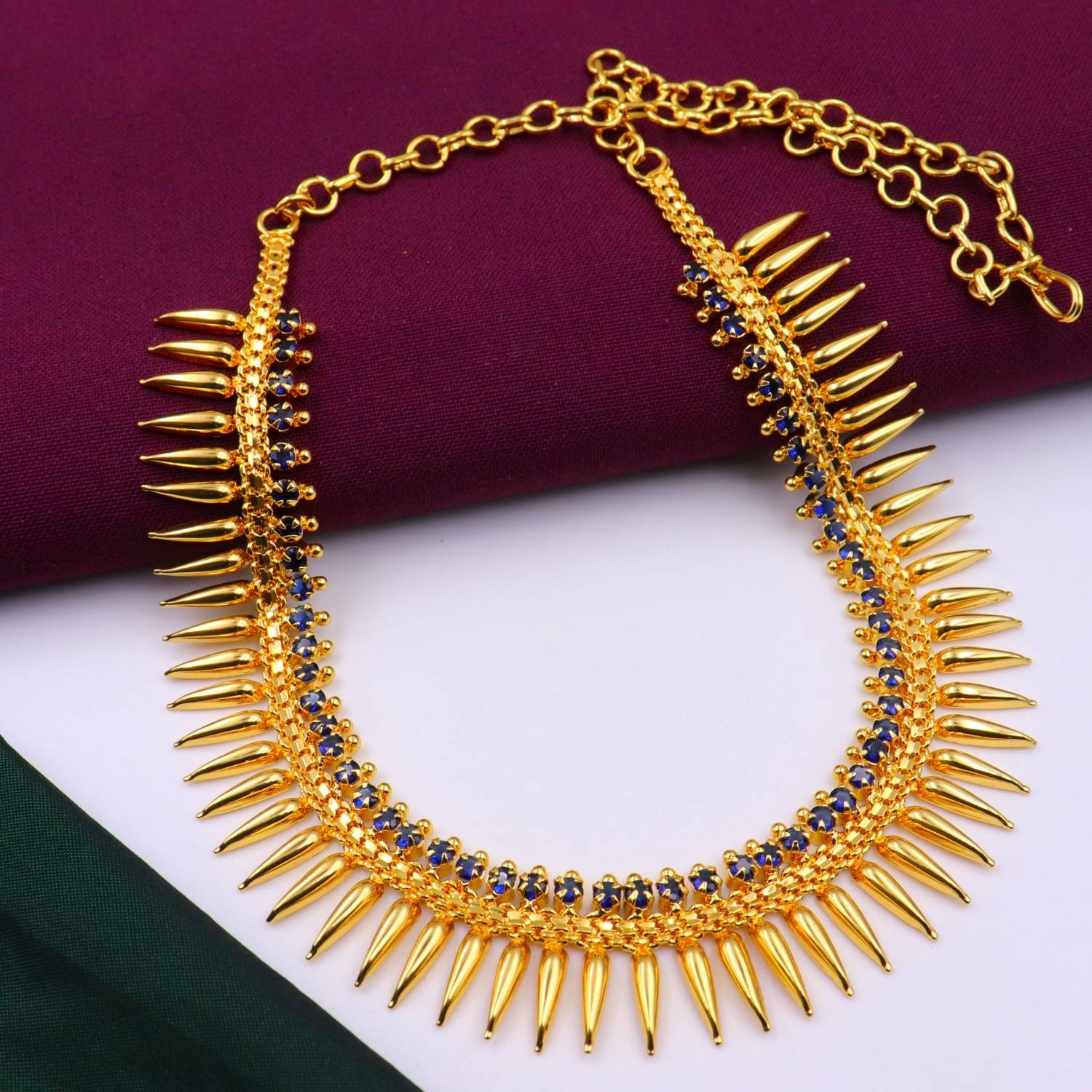 AHR FASHION one gram gold plated necklace for women Ruby Gold-plated Plated Brass Necklace