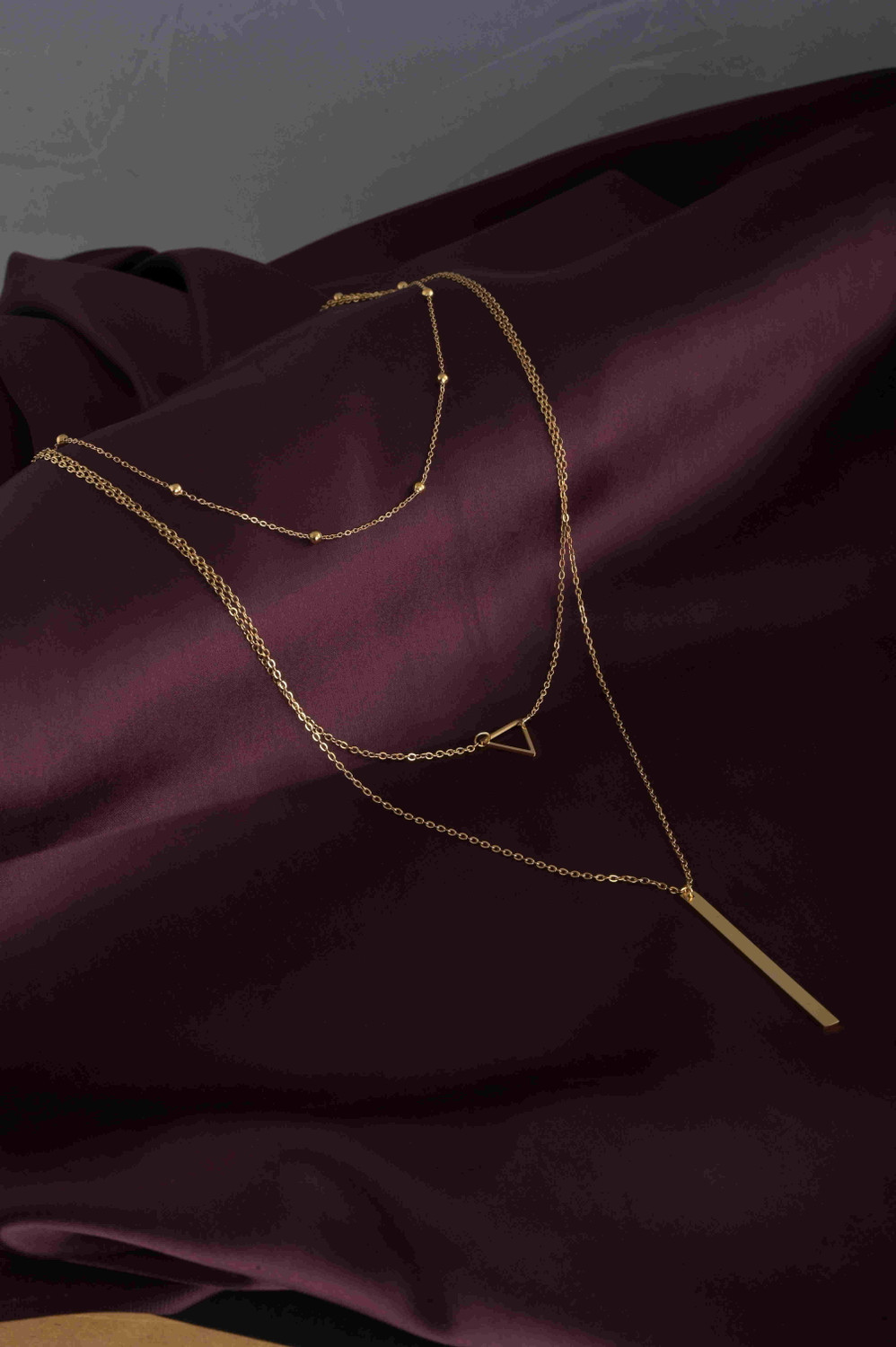 Image of PALMONAS Layered Luxe Necklace Gold-plated Plated Stainless Steel Necklace
