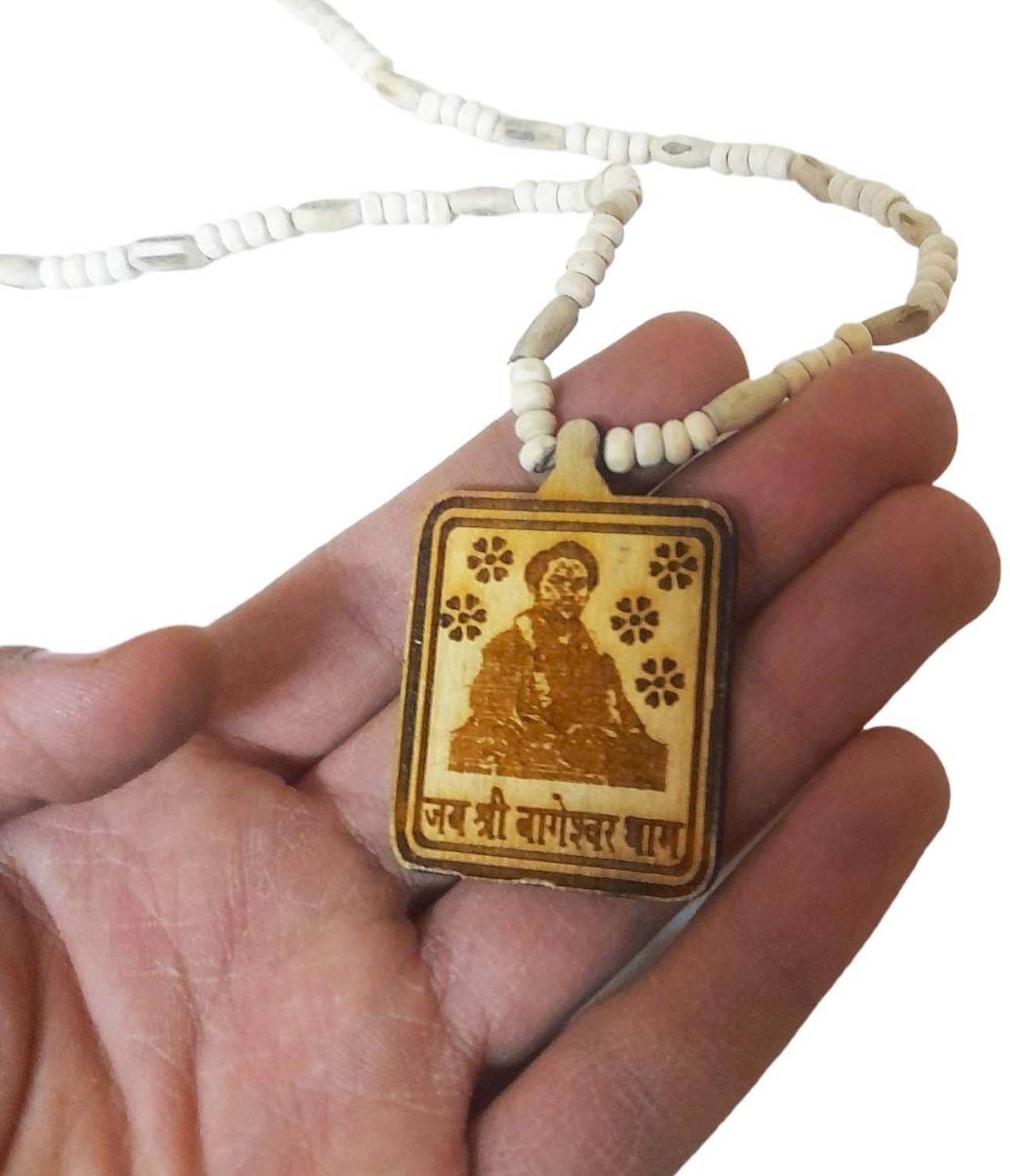 AIKAANT SRI BAGESHWAR DHAM Hanuman Tulasi Mala | DHIRENDRA KRISHNA SHASTRI Pendant Mala Wood Necklace