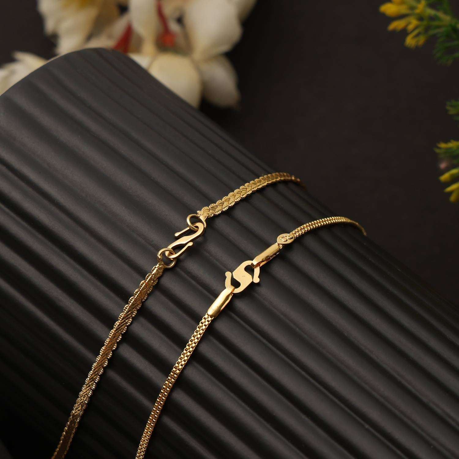Blacky 1 Gram Gold Chain Combo – 2 Long Chains for Men & Women (Pack of 2) Gold-plated Plated Brass Chain Set