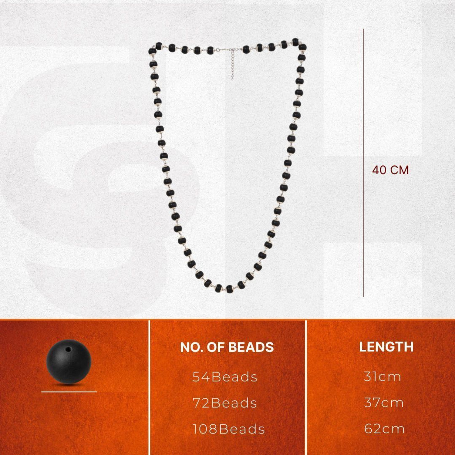 Image of DIVINE HINDU Karungali Malai with Silver Caps | 108 Beads | 6MM Beads Mala for Men & Women Wood Necklace