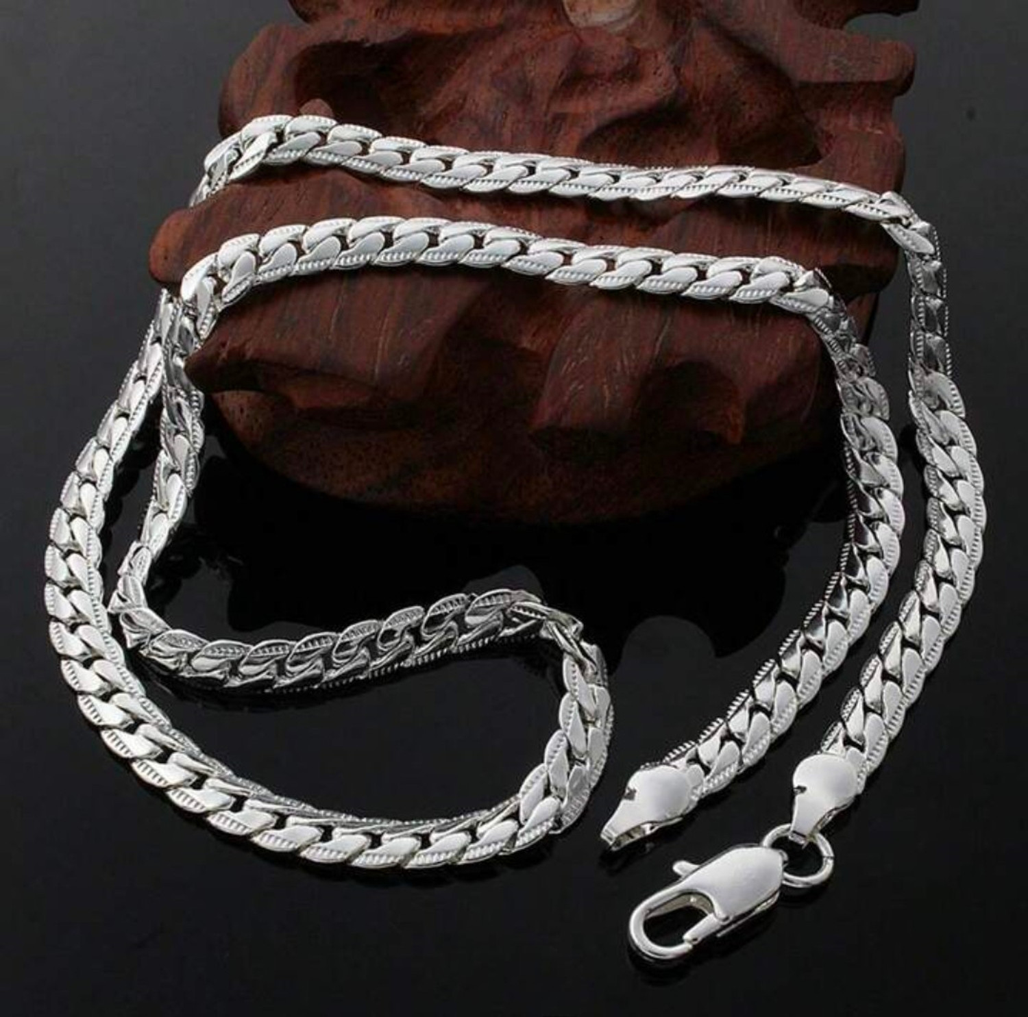 Image of JUNKY JEWEL Herringbone Silver Chain For Men Stylish Necklace For men Chain for boys Gold-plated Plated Stainless Steel Chain