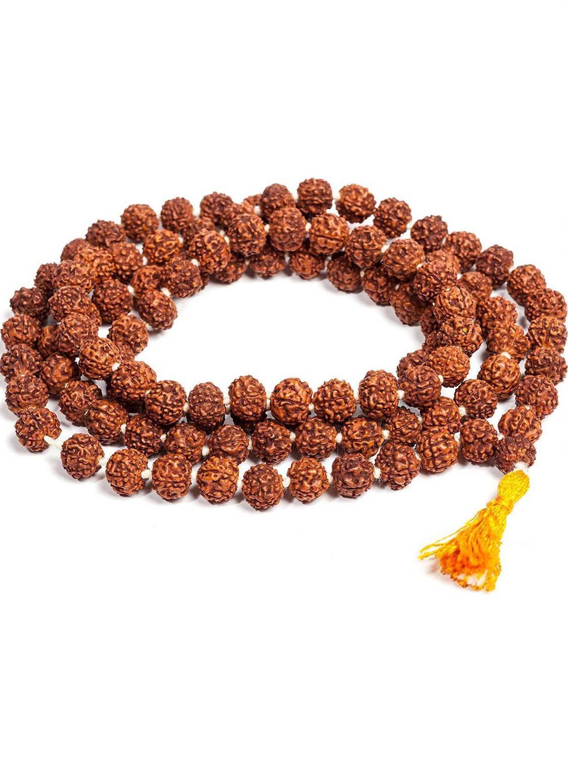 ALPHANOT 5 Mukhi 108+1 Beads Rudraksha Jaap Mala (Brown) Wood Chain