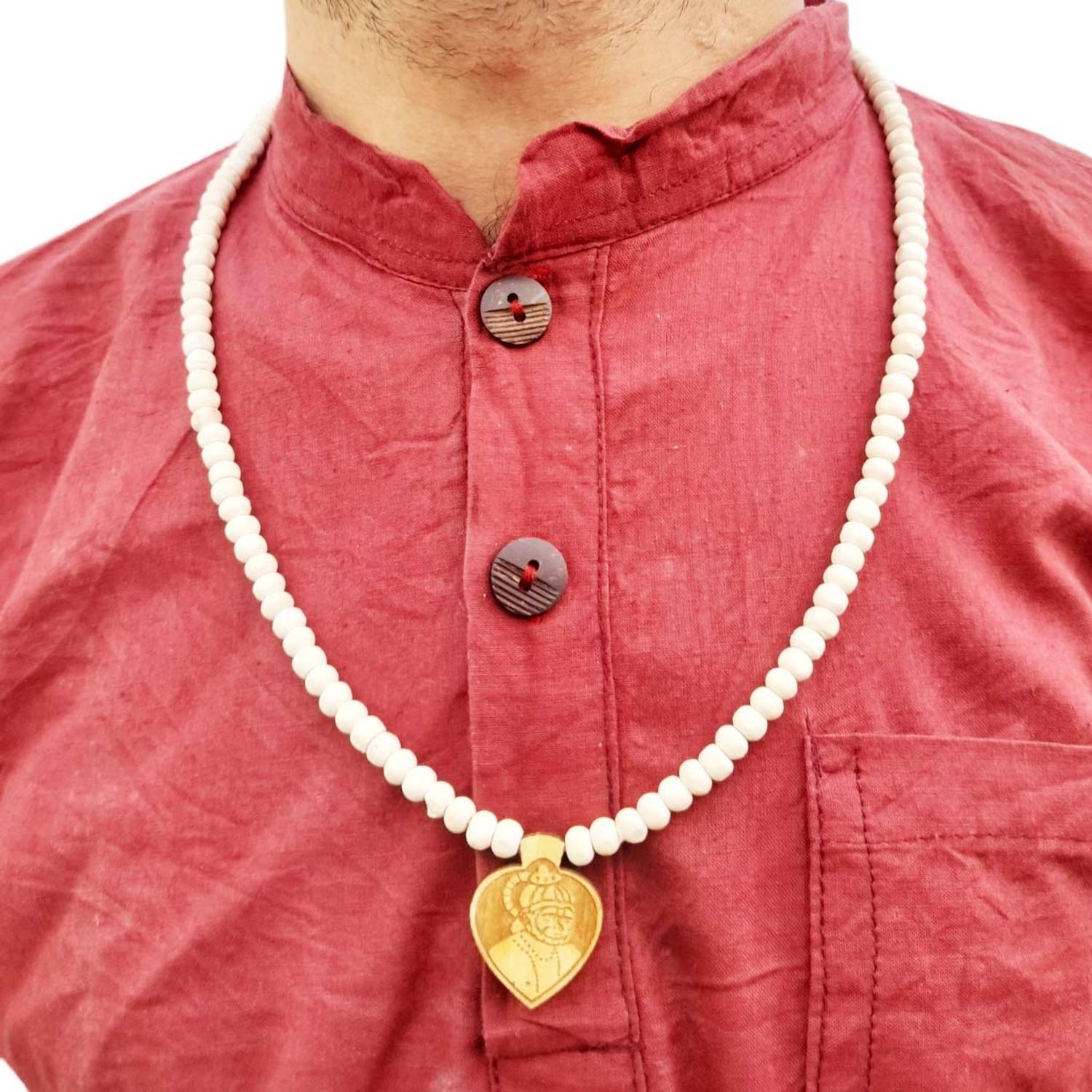 AIKAANT Sri HANUMAN Pendant Original Tulsi Mala | Small Hanuman Tulasi Mala Wood Necklace