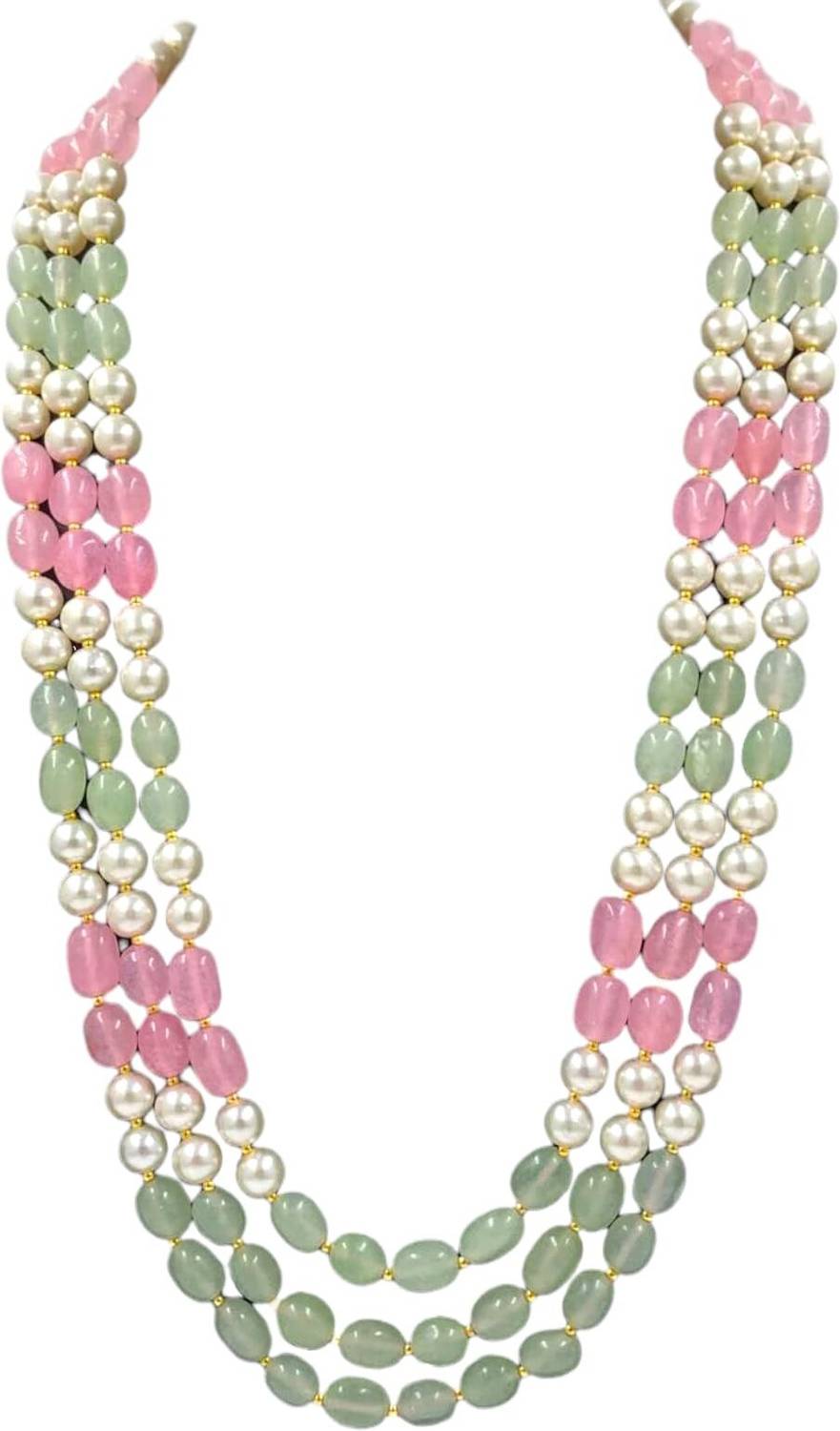 Aamrapali Silver Gems Pink Jade Stone Necklace, Stylish Pink Jade Stone for Elegant Style Jade Stone Necklace