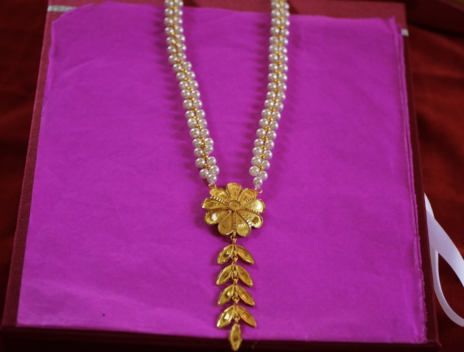 Image of Soumi store pearl short necklace Pearl Gold-plated Plated Copper Necklace