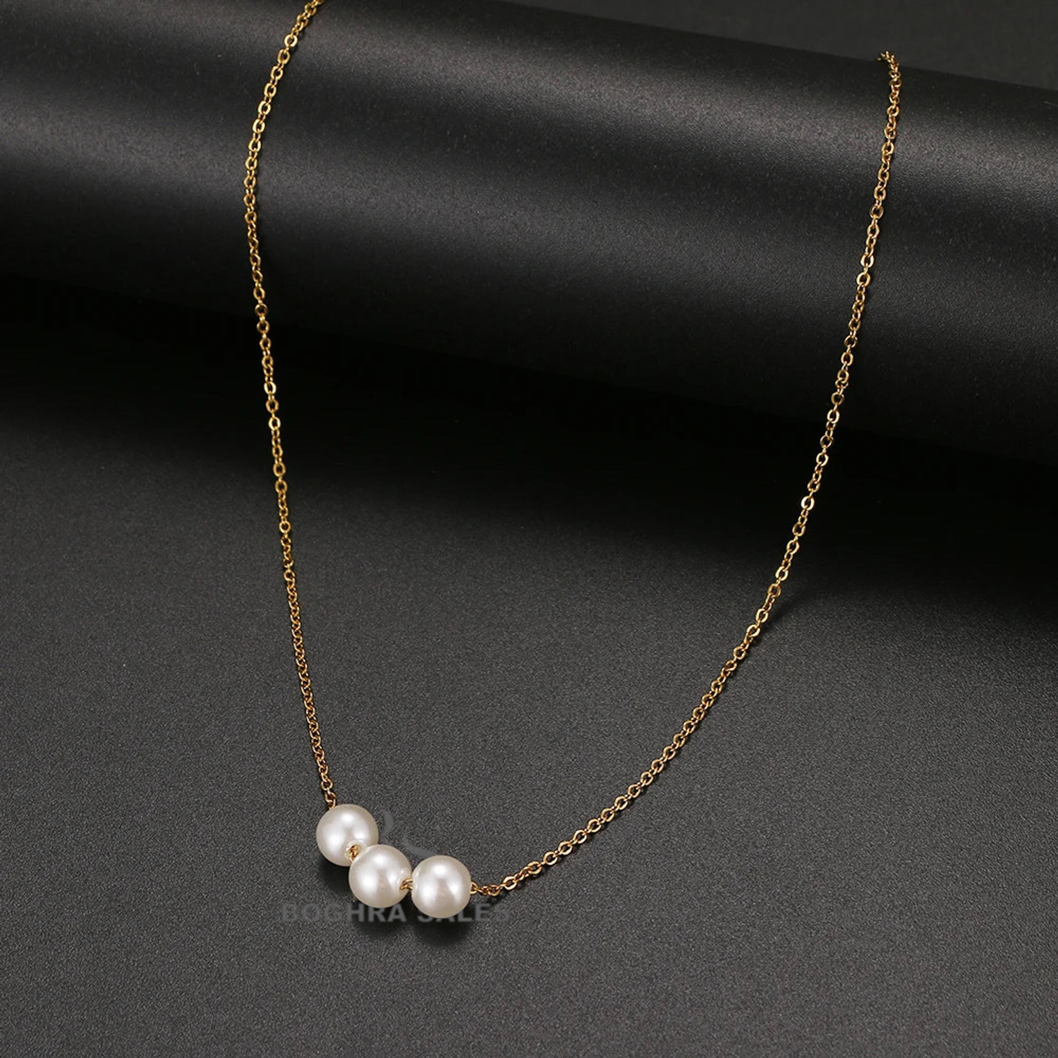 Image of BOGHRA SALES Shimmering Graceful Pack Of 6 Elegant Necklace Combo For Women And Girls Pearl, Cubic Zirconia, Diamond Gold-plated, Silver Plated Silver, Copper, Alloy Necklace