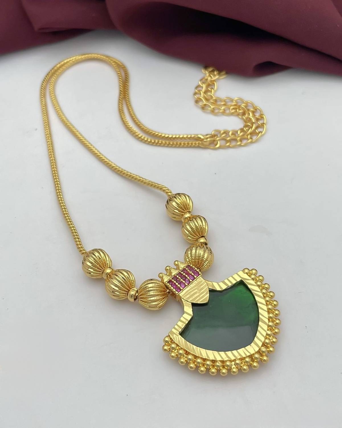 ACHU JEWELS Jade Gold-plated Plated Brass Chain