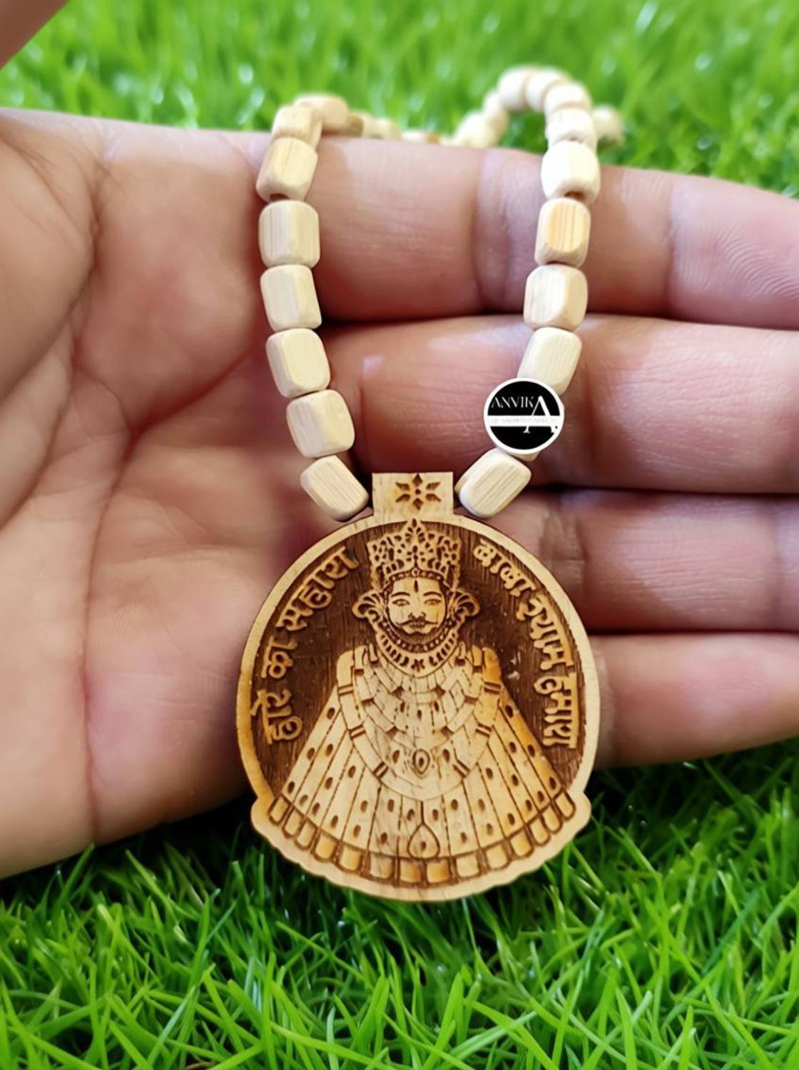 ANVIKA ANVIKA Religious Khatu Shyam Ji Tulsi Kanthi Mala Necklace Tulsi Mala Wood Necklace