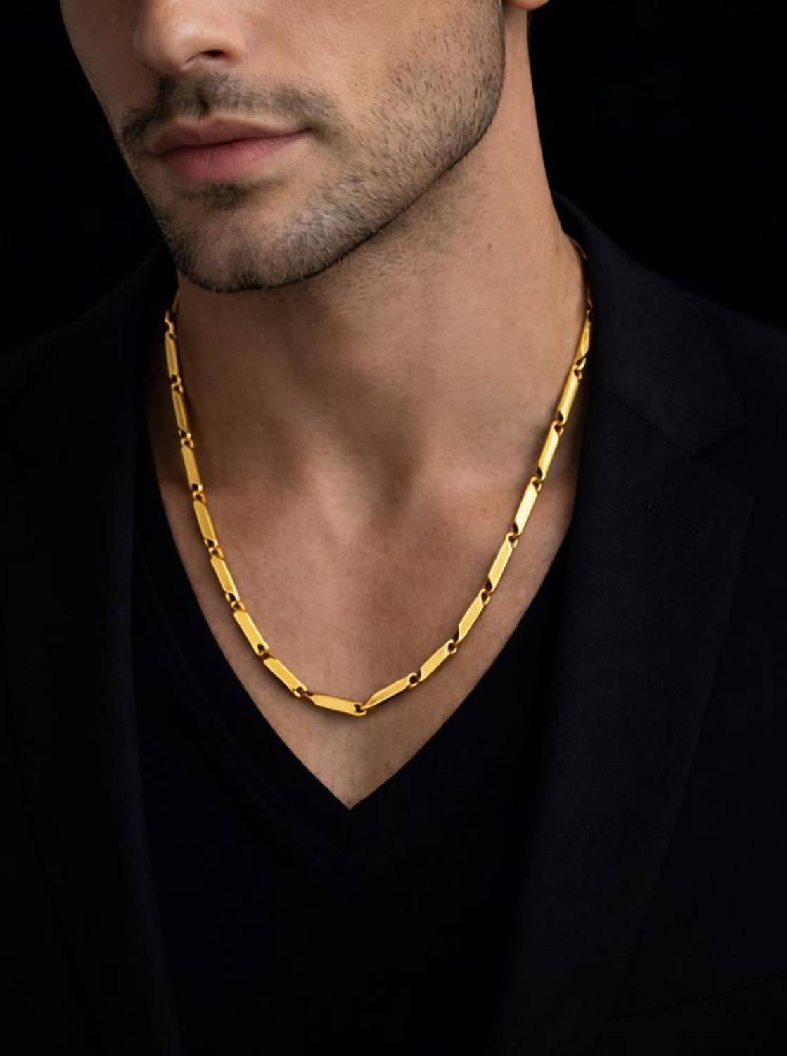 AASTHAS COLLECTIONS Stainless Steel Gold Plated Chain for Mens and Boys, Stainless Steel Chain
