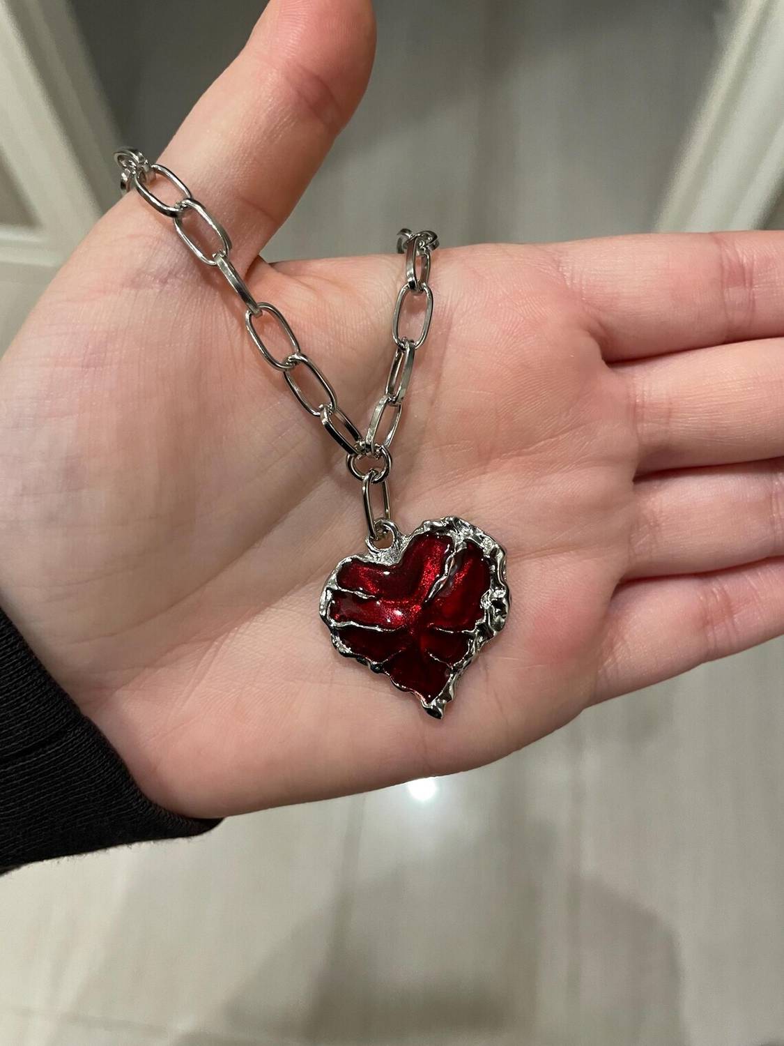 Samna Gothic Red Heart Necklace - Image 2