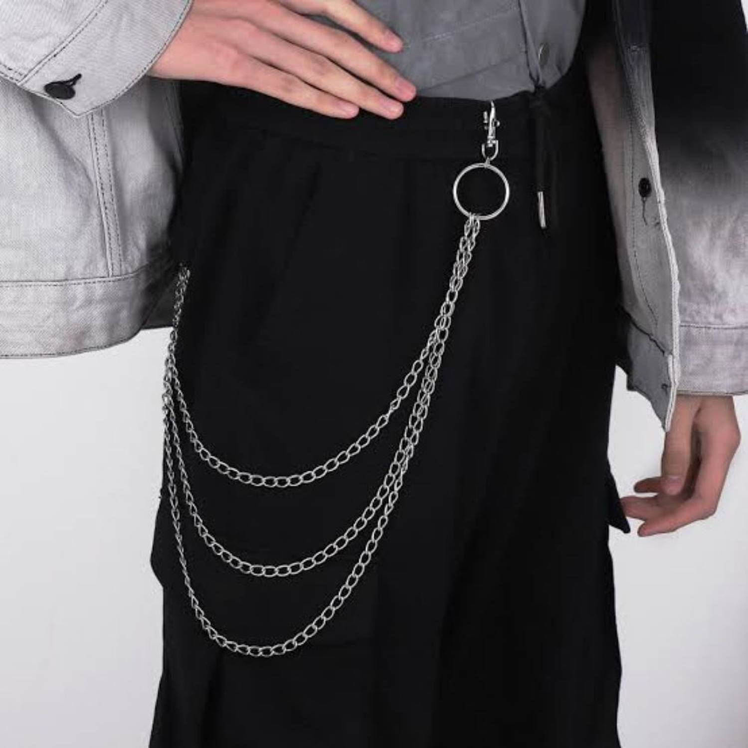 TIYAAZ 3 Layer Stainless Steel Jeans Chain