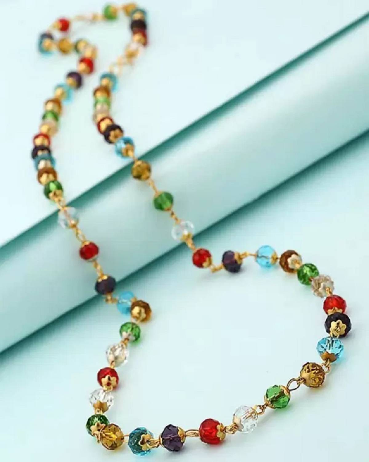 小物 Matchan Ajishfashion Ajish navratan mala Crystal Brass Plated Brass