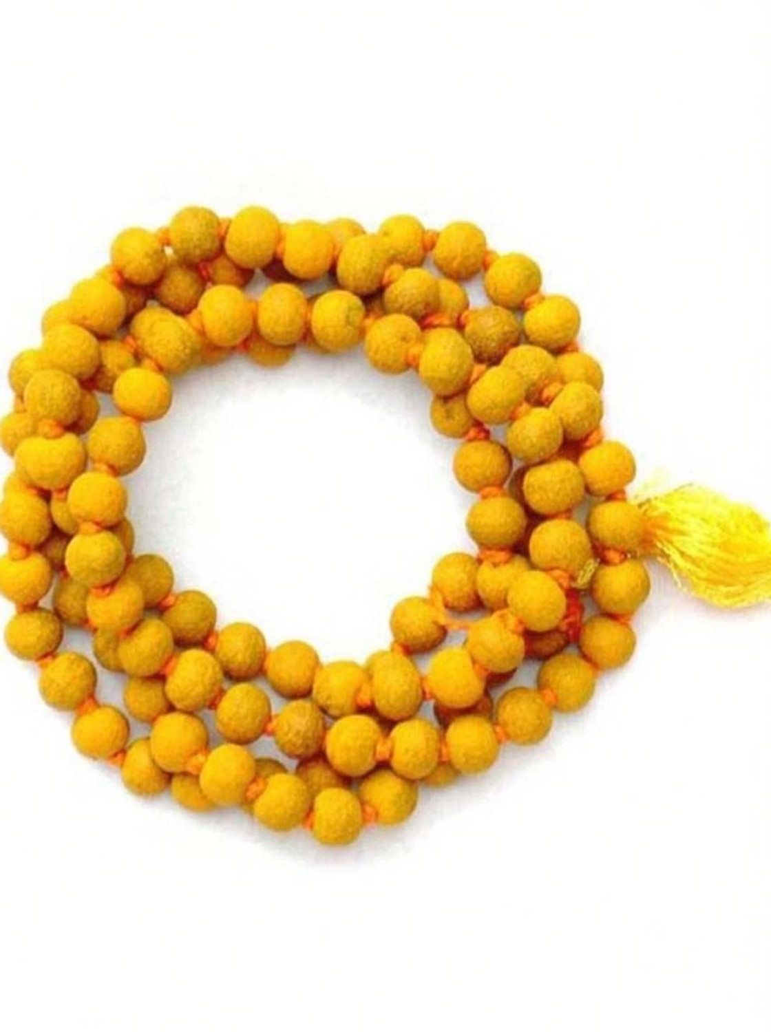 Image of jaisakshi Orignal haldi mala,baglamukhi haldi mala,108beads Yellow mala Stone Chain